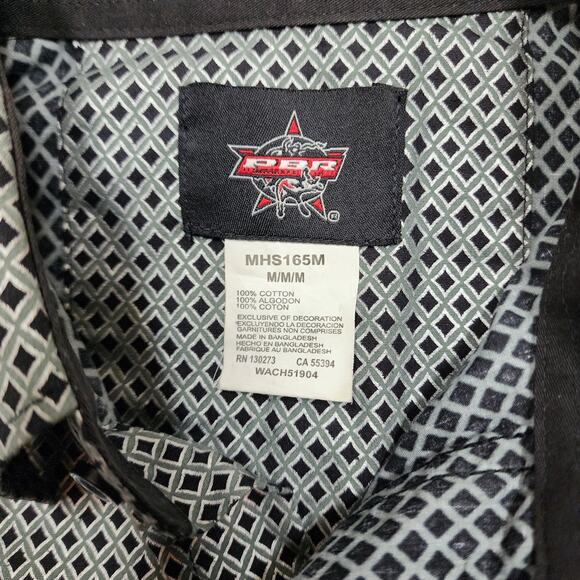 Wrangler Pro Bull Rider Long Sleeve Button-Up Medium Diamond Pattern - Picture 8 of 10